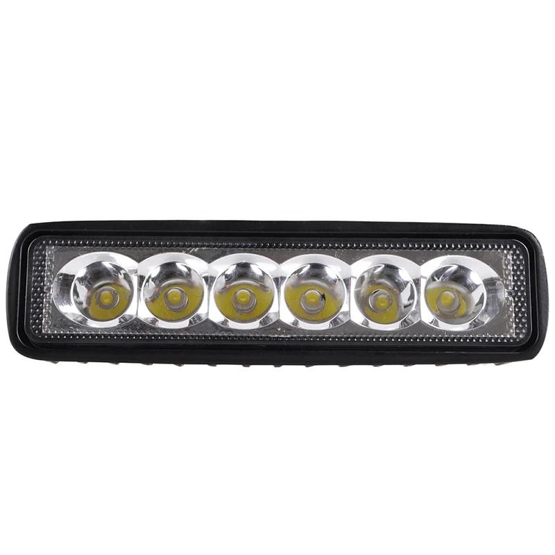 2PCS 18w 6 LED Car Work Light DRL Spotlight High Bright Waterproof Auto Offroad SUV Truck Headlights Driving Lamp 12V 24V 6000K