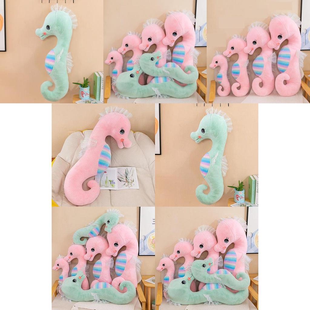 Colorful Seahorse Plush Toy Large Stuffed Animal Doll For Bedtime Cuddles And Leg Support Pillow