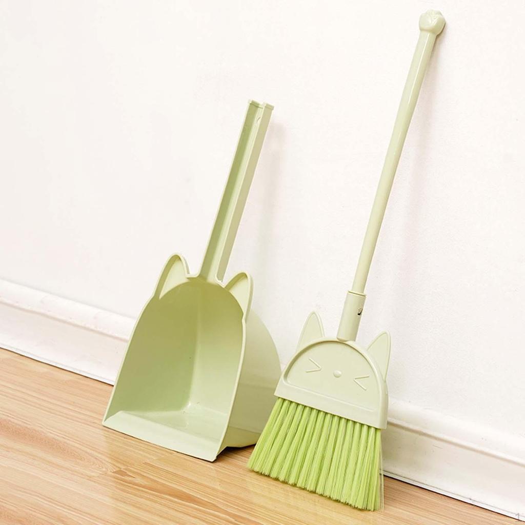 Children Cleaning Broom Dustpan Set, Kids Sweeping House Toy Set for Age Boys Birthday