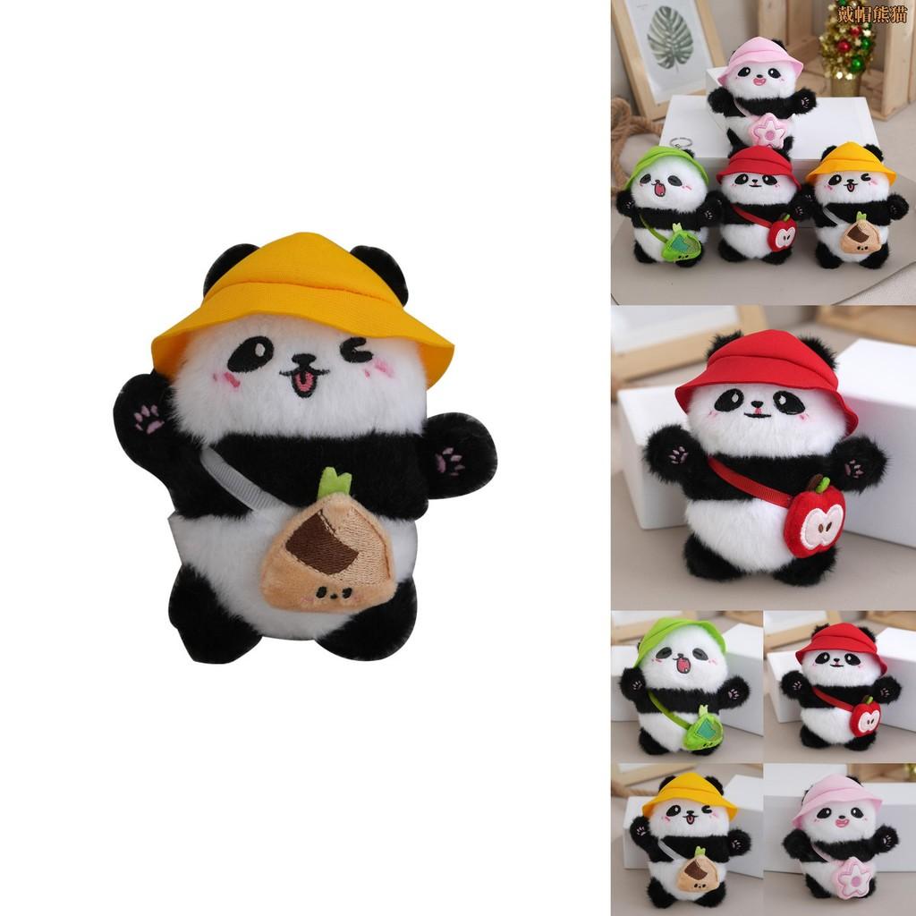 Delightful Mini Plush Panda Keychain Doll Cuddly Stuffed Animal Pendant