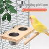 Stainless Steel Bird Feeder and Water Bowl with Wood Platform for Myna, Budgie, Cockatiel & Lovebird