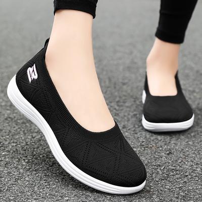 Women's Shoes Casual Shoes Summer Soft Sole Not Tired Feet Versatile Breathable Mother Shoes One Pedal Lazy Shoes Fly Woven Mesh Shoes