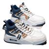 Medium top board shoes spring new breathable casual leather surface sports heightening student tide shoes