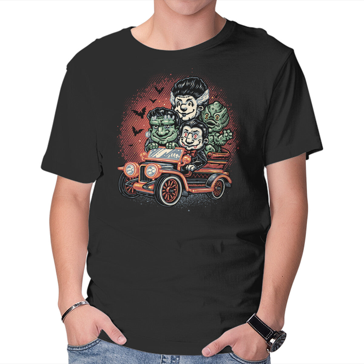 Unisex Crew Neck T-Shirt Horrific Roadtrip Graphic Short Sleeve Casual Tee XXXL