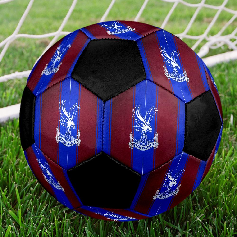 Pallone da Calcio Crystal Palace F.C Colorato Per Tutte le Età Cucito a Macchina PVC Pronto per la Competizione Resistente Alto Rimbalzo.TAGLIA5
