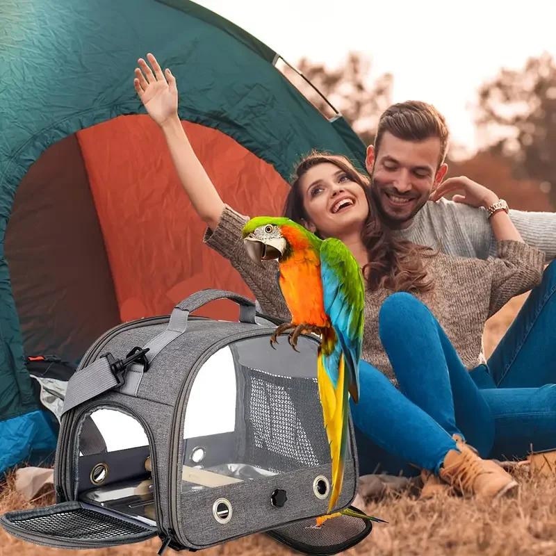 Bird Travel Carrier With Stand Small Bird Carrier For Parrot Portable Bird Carrier Travel Bag Small Pet Carrier Shoulder Bag