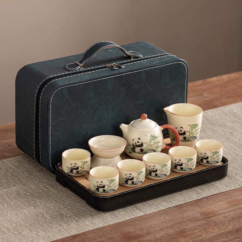 Dragon Egg Teapot Huang Ru Kiln Travel Kung Fu Tea Set Household Portable Teacup Teapot Light Luxury Business Gifts