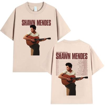 Zpěvák Shawn Mendes Turné 2025 Grafické tričko k albu Pánská móda Vysoce kvalitní bavlněná trička Hip Hop Gotické Tričko s krátkým rukávem