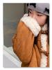 Kinder Koreanischer Stil Kunstfell Kapuzen Lammfellmantel - Jungen & Mädchen Winter Warm Duffle-Knopf Einteiler