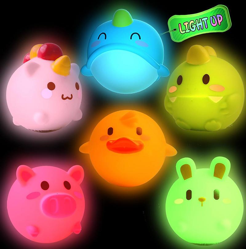 Random Animal Light Up Baby Bath Toys Toddler with Fishing Net Bath Tub Toys for Baby Swimming Water Baby Shower for Kids