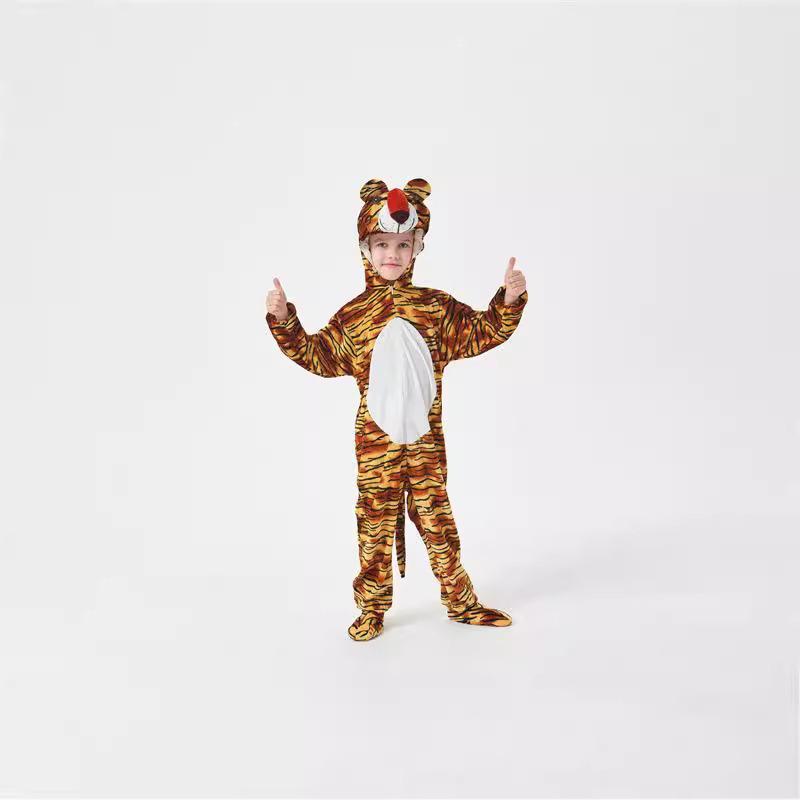 Halloween's new children's performance costumes, tiger animal onesies, role-playing stage drama costumes