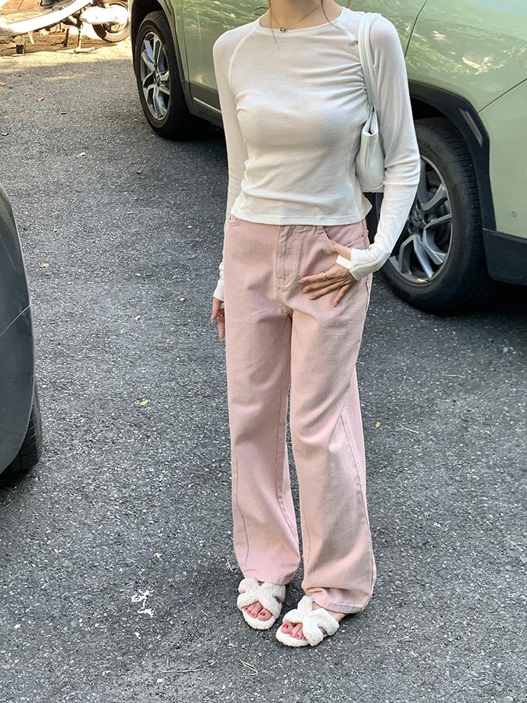 2026 Spring/Summer Women's White Patchwork Long Sleeve Knit Top