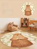 Cartoon Style Bedroom Decor Round Carpet Animal Print Carpets for Living Room Fluffy Soft Lounge Floor Mat Thick Plush Study Rug