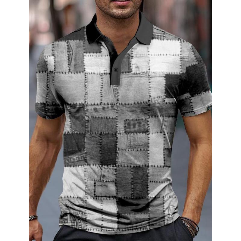 Plaid Men's Sportswear 3D Printed Men's Polo Shirt Summer Casual Formal Streetwear Short Sleeve Lapel Polo Shirt