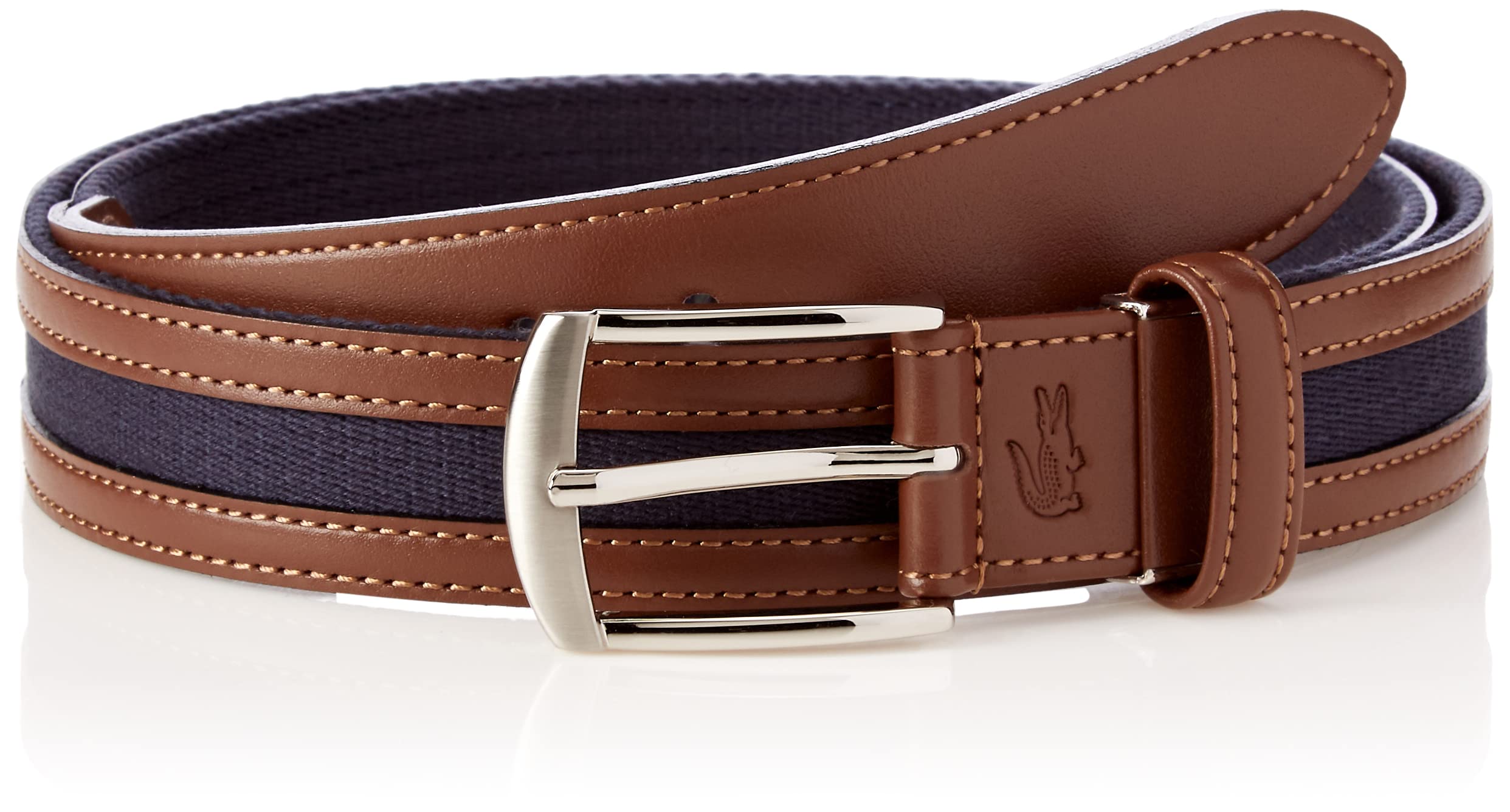

Casual Belt with Cowhide Leather LB71570 Navy Free Size waist sizes up to [Lacoste] Men s (for 95cm)