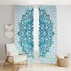 Beautiful Indian Bohemian Psychedelic Hippie Ombre Window Curtain Panels for Bedroom, Living, Balcony (Green Mandala Flower)