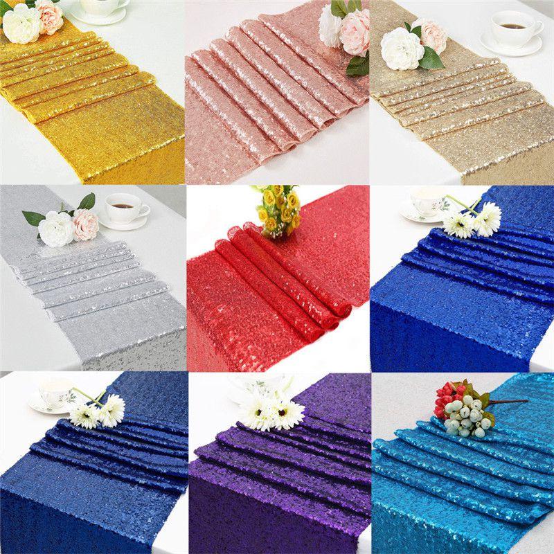 Sequin Glitter 12"x108" Table Runners Cover Sparkly Christmas Wedding Party
