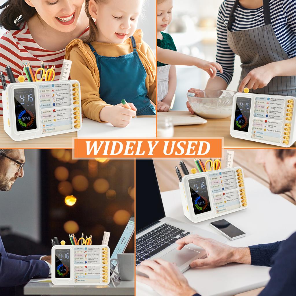 Visualization Task Timer LED Digital Countdown Countup Timer with Chore Chart Board & Large HD Color Screen Alarm Clock for Home