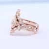 Temperament Water Drop Combination Three-Piece Marquise Zirconia Ring