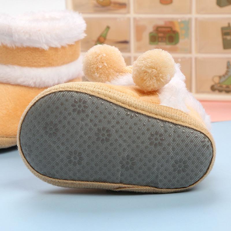 Babyschuhe mit weichen Sohlen zum Warmhalten 0-12 Monate alte Kinder Baby Kleinkind Männer und Frauen plus Samt Baumwolle Winter Socken und Schuhe