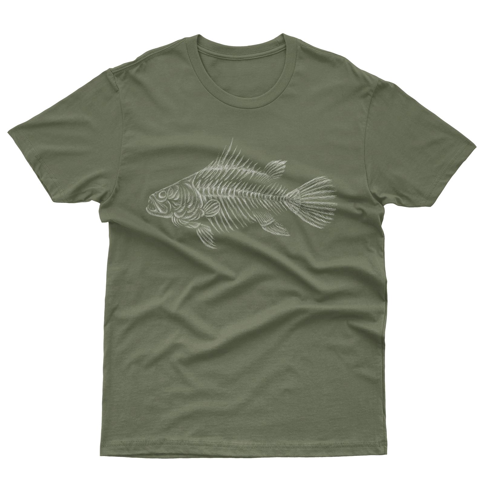 Men S T-Shirt Mens Womens Tees Top Fish Bones Designfunny Fishing Skeleton Fish Tee L