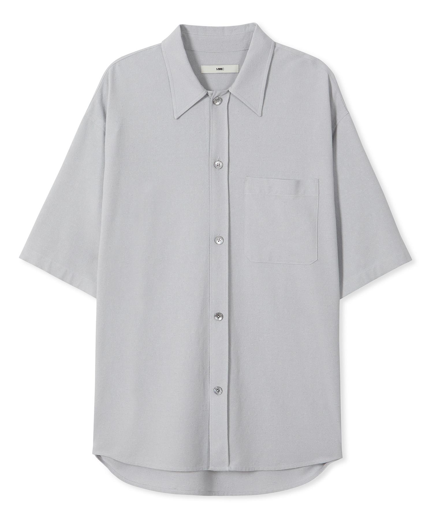 Mmic Lint Half Shirt Recycled Cotton Nap_Light Blue L