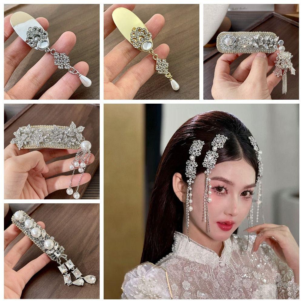 Kristall Chinesischer Stil Quaste Haarnadel Vintage Quaste Seitenclip Ethnischer Stil Haarspange Party