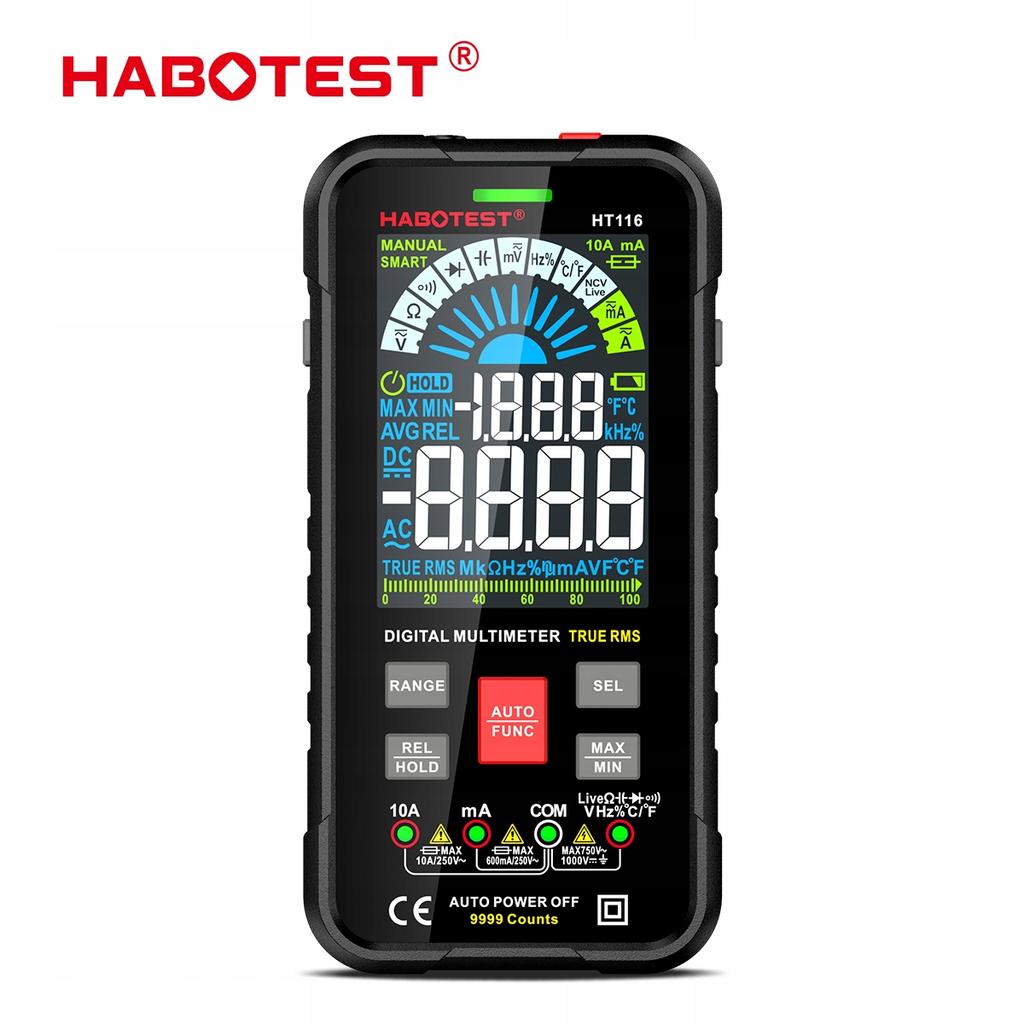 Digital Handheld Multimeter Voltage Tester True Rms Ncv + Battery Case