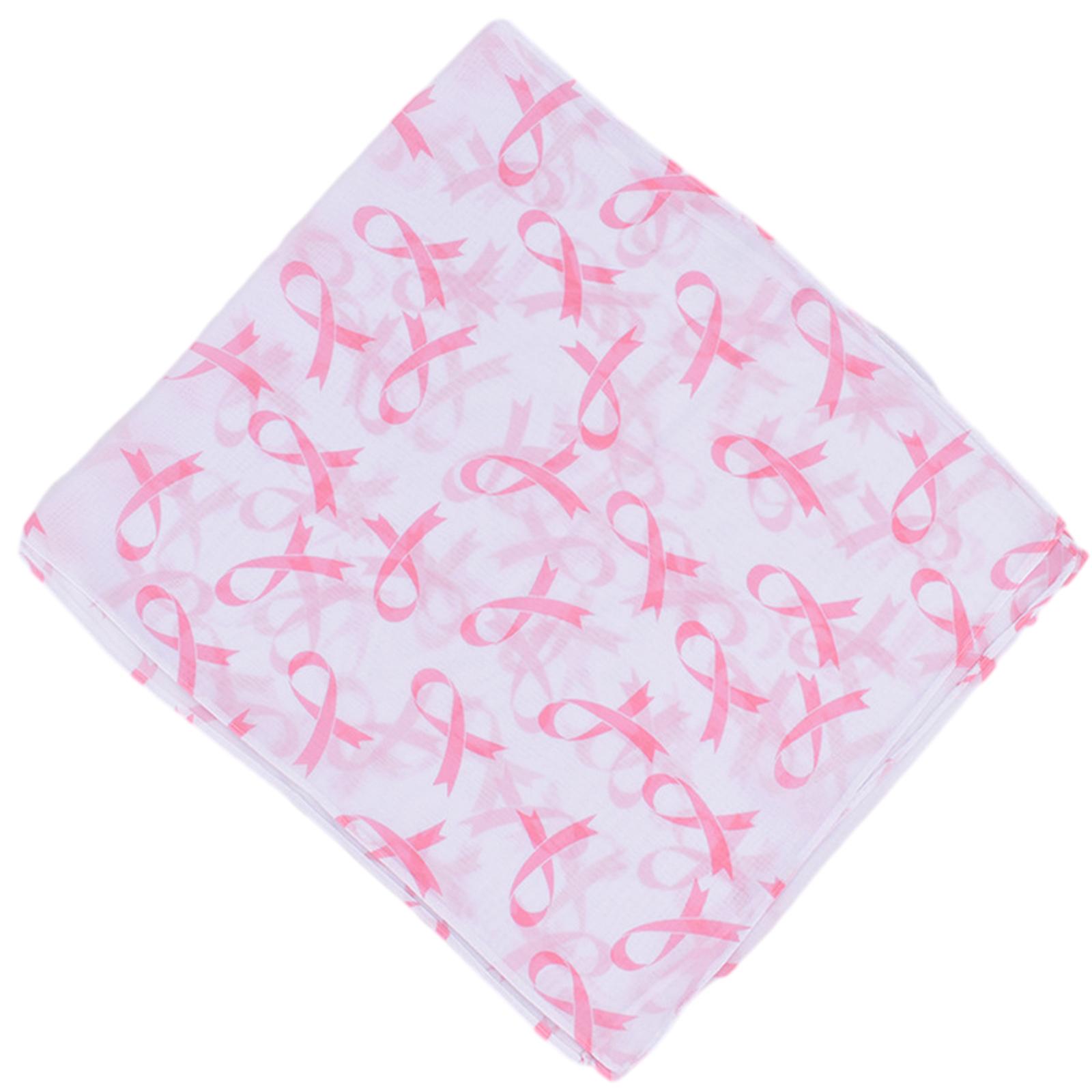 

Breathable Pink Ribbon Print Sheer Scarf for Ladies Spring Summer Lightweight Shawls Sunproof Large Anti-Uv Scarves 1 белый
