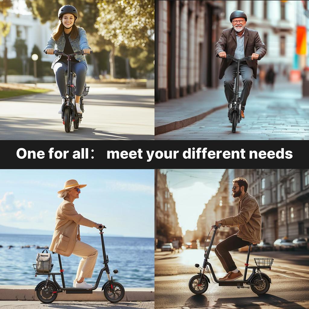 iScooter Electric Scooter I12 25KM/H 500W 7.5Ah 12 Inch Pneumatic Road Tire 30-35KM Range with Basket Escooters