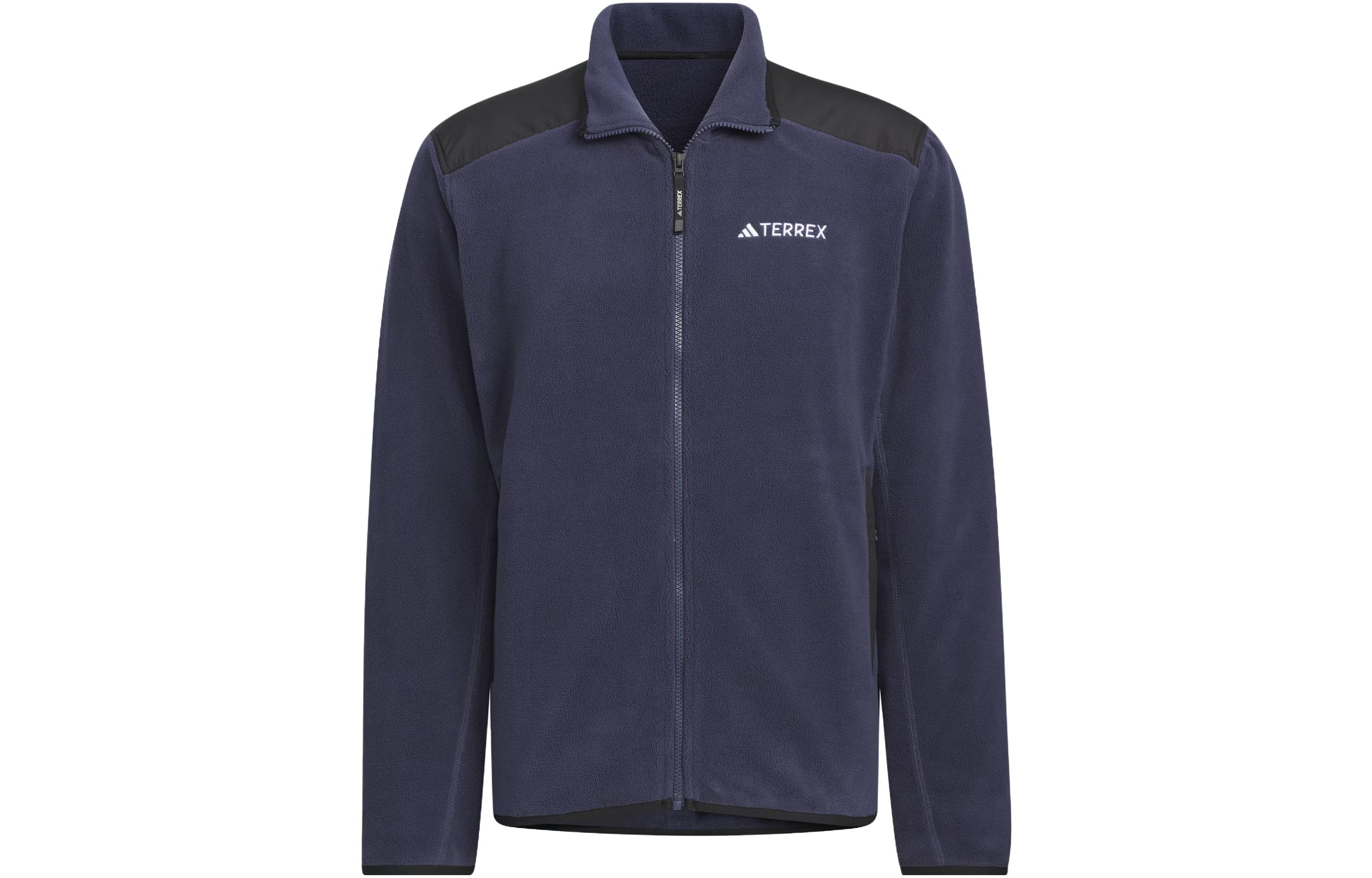 Adidas Full Zip Polar Fleece Jacket Velvet feel Coat Men s Dark Navy Blue IR8338 S