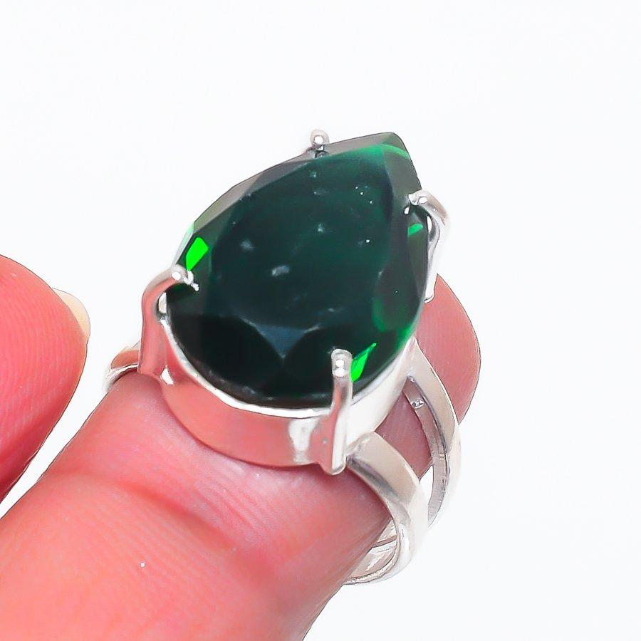 

Natural Chrome Diopside Gemstone 925 Sterling Silver Jewelry Ring Size 7 W7j77