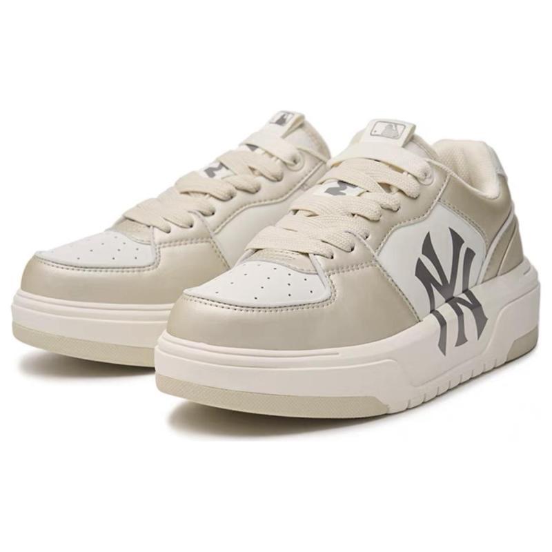 MLB Chunky Liner 24SS Los Angeles Dodgers Slip Resistant Abrasion Resistant Low top Skateboard Shoes Unisex Light Gold Sneakers 3ASXCLM4N-50SAL