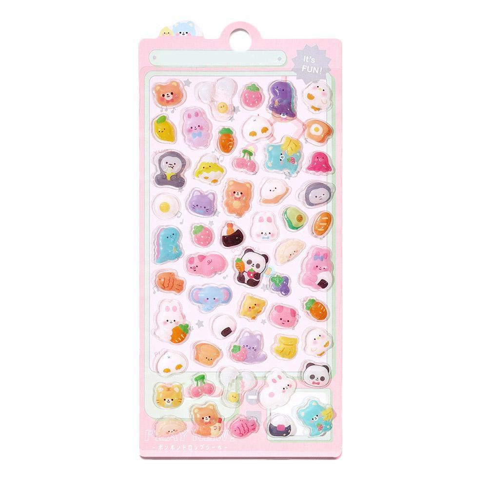 3D Cute Cartoon Animal Scrapbooking Girl Relief Stickers Sparkling Crystal Decorations for Children Phone Case DIY Craft