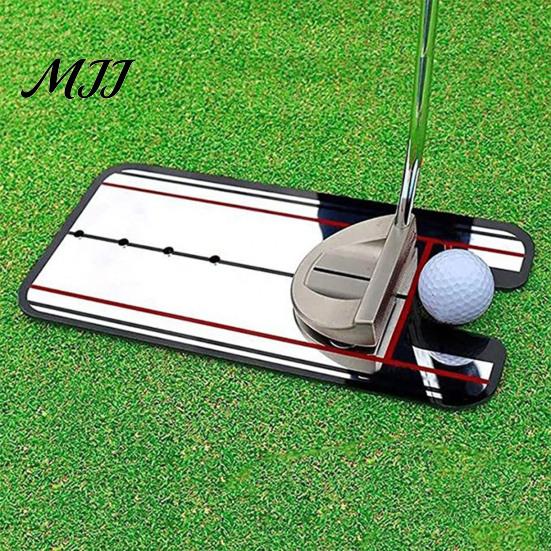 Beginner Golf Training Aid Putting Mirror, Alignment with Putter Line, Ball & Warm-Up Gear Practice Tool for Indoor Outdoor Line