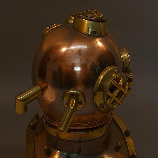 Mosazný potápěčský přilba US Navy Mark V Námořní dekorace