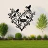 Love Birds Family Metal Wall Art, Heart Nest Tree Branch Decor, Rustic Home Nature Gift, Wedding Present