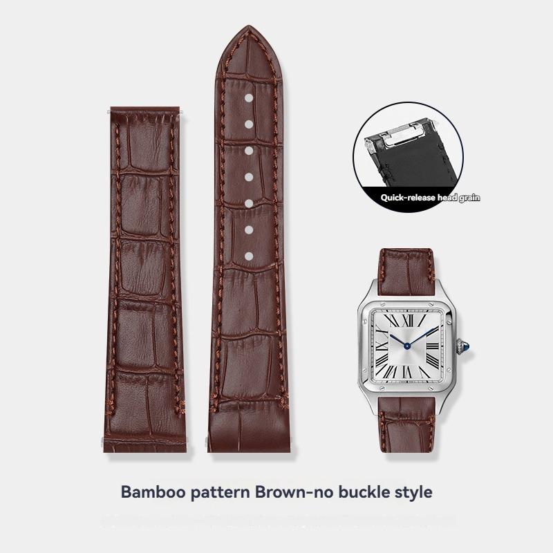 19mm 21mm Uhrenarmband für Cartier Santos WSSA0010 WSSA0009 WSSA0029 Schnellwechsel-Uhrenarmband Herren Krokodilmuster Lederband