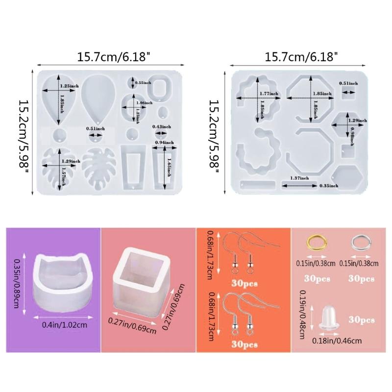 Resin Earring Mold Jewelry Earring Silicone Mold for Epoxy Resin Casting Hoop Earring Mold for DIY Jewelry Pendant Craft