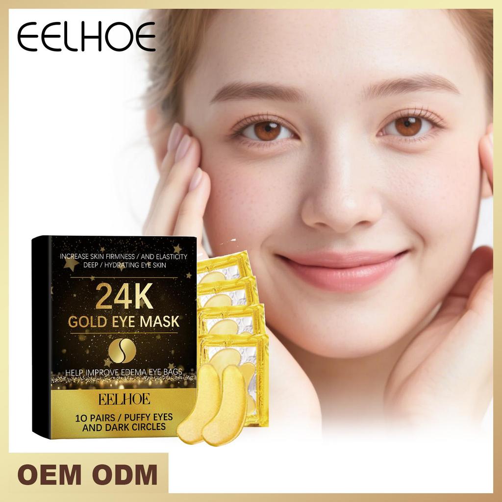 EELHOE 24k Gold Eye Mask - Moisturizing and Softening Eye Mask that Adheres to the Eye Area Skin
