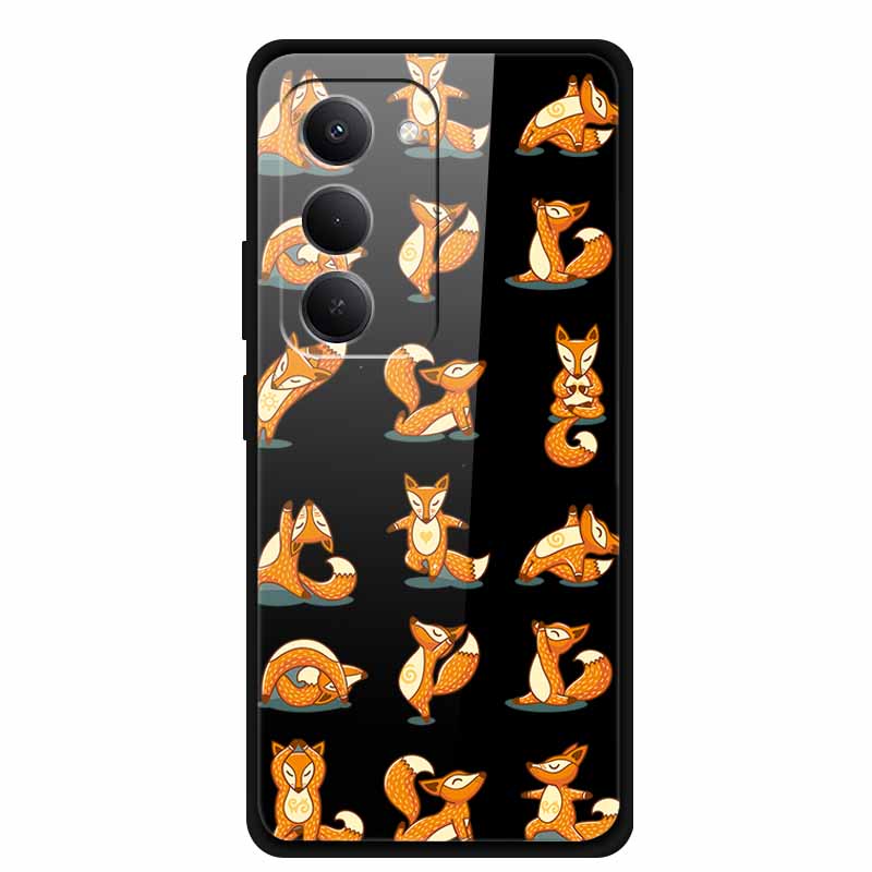 Glas-Rückseite für Xiaomi Redmi 15 4G Cartoon Niedlich Weicher Stoßfänger Harte Gehärtete Glas Hülle für Xiaomi Redmi 15 5G Hülle 6,9" Schale