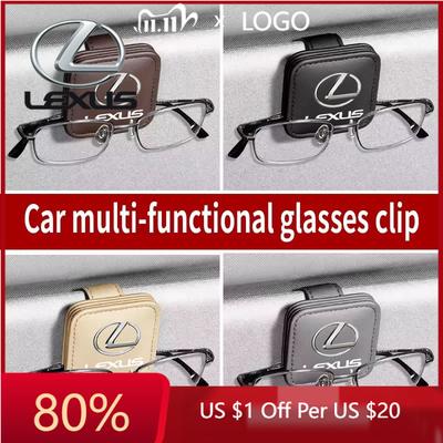 2026 Hot Interior Stickers Car Sunglasses Holder Magnetic Leather Clip Ticket Holder For RX300 RX330 RX350 IS250 LX570 Is2