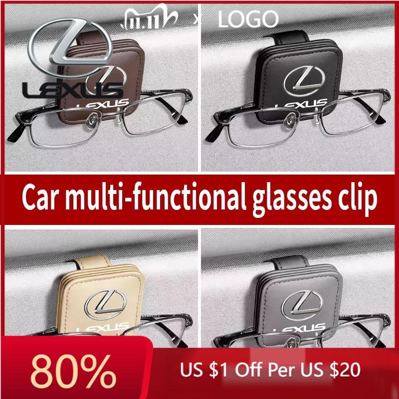 2026 Hot Interior Stickers Car Sunglasses Holder Magnetic Leather Clip Ticket Holder For LEXUS RX300 RX330 RX350 IS250 LX570 Is2