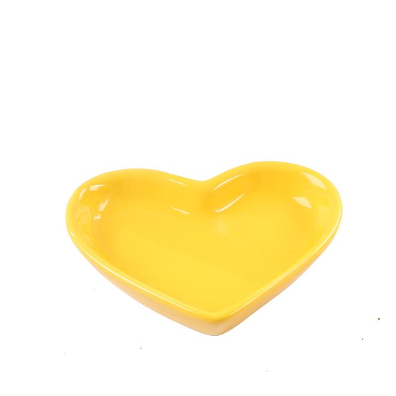 Heart Shaped Ceramic Seasoning Dish Mini Sauce Plate for Pickle Snack Dipping Home Kitchen Restaurant