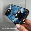Case for OPPO Reno14 Pro 5G Anime Black Cat Starry Cloud Print Phone Cover Acrylic Hard Back Shell With Flexible TPU Edge