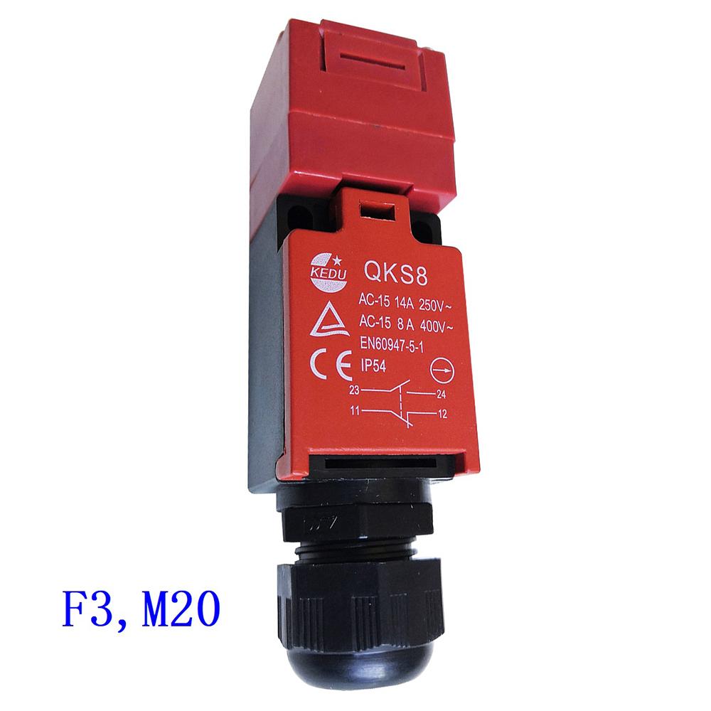 

KEDU QKS8 Выключатель безопасности двери Концевые выключатели Запирающиеся двери Ключевой выключатель Двойной полюс Функция F1 F2 F3 Кабельный ввод M16 M20 F3,M20: 1NC1NO, Screw M20 красный