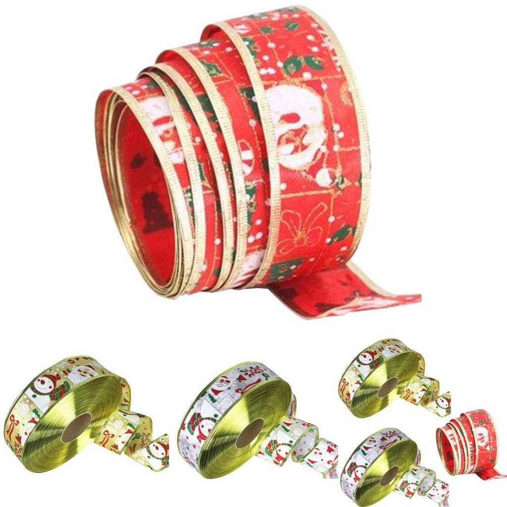 Premium 2 Meter Festive Santa Snowman Christmas Ribbon For Holiday Tree Decorations