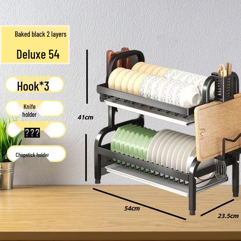 Carbon Steel Multi-Layer Kitchen Organizer Dish Drainer Rack