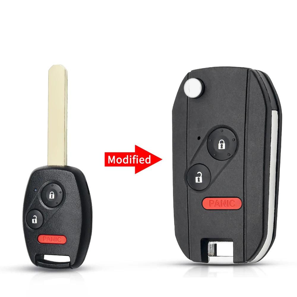 2/3/4Btn Modified Filp Remote Key Shell Fob Case For Honda Fit Crv Civic Insight Ridgeline Hrv Jazz Accord 2003-2013