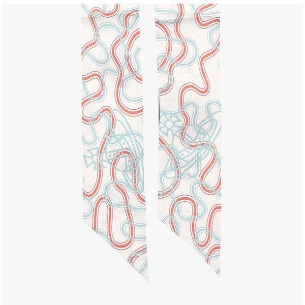 Vivienne Westwood Flower Orb Skinny Twill Silk Scarf A404 8103014y